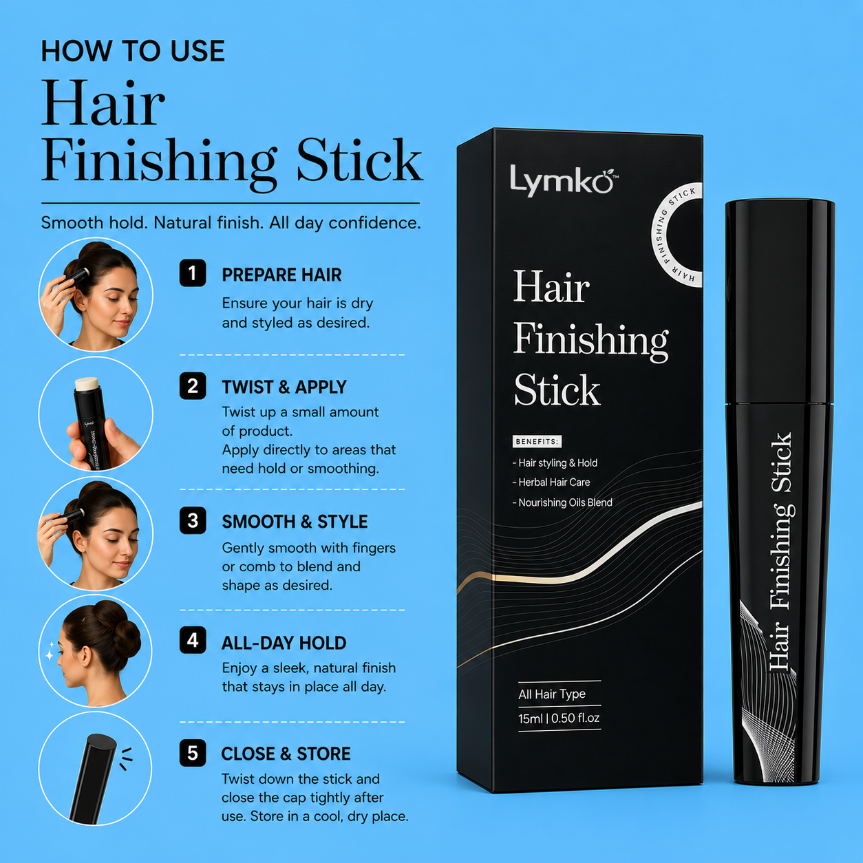 Normal + Black hair finishing stick