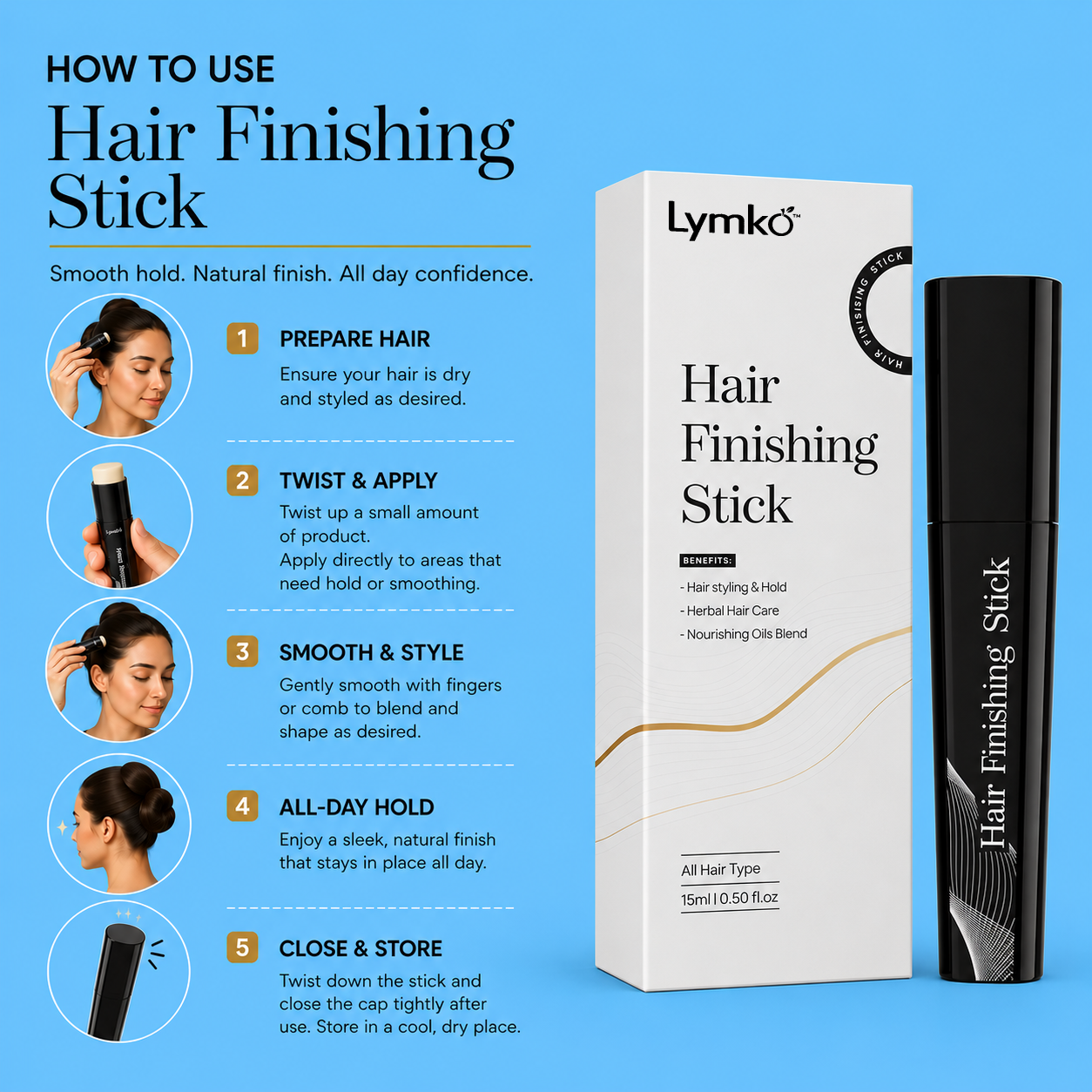 Normal + Black hair finishing stick